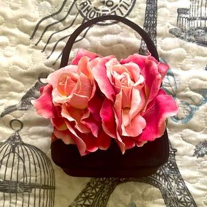 Poetry Silk Flower Evening bag w/ long strap